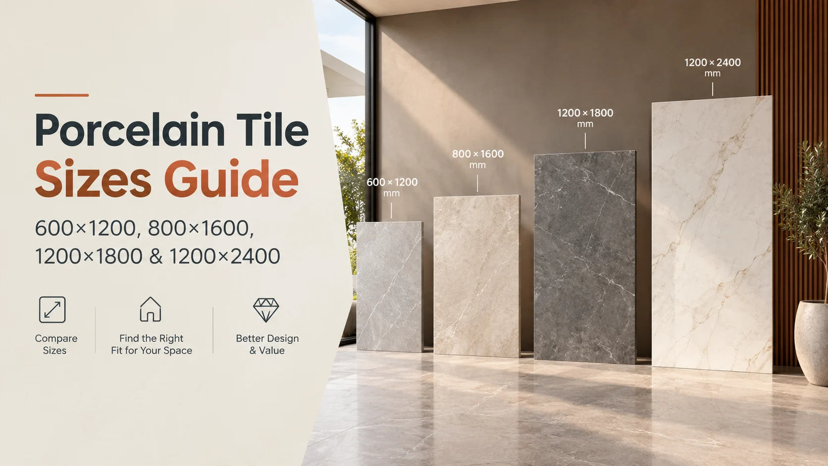  Porcelain Tile Sizes Guide: 600×1200, 800×1600, 1200×1800 & 1200×2400